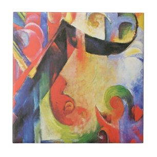 Carreau Broken Forms par Franz Marc, Art Abstrait Vintage