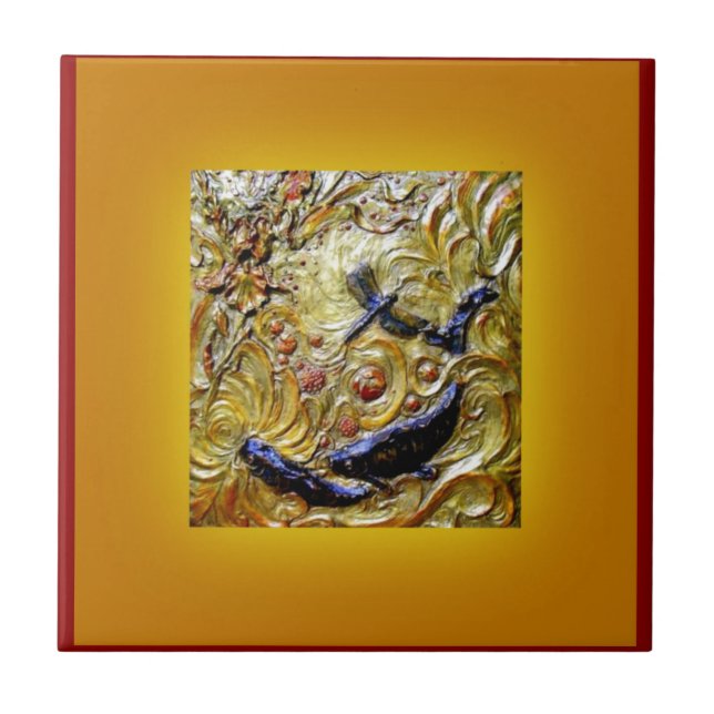 Carreau Bronze de Nouveau d'art de libellule par Sharles (Devant)