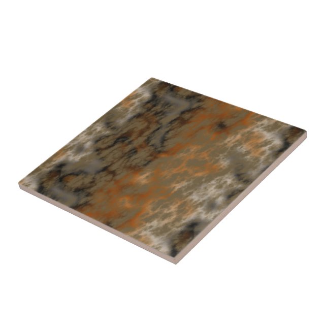 Carreau Bronze et marbre de cuivre Abstrait (Côté)