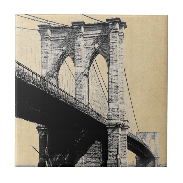 Carreau Brooklyn Bridge Landmark New York 1896 (Devant)