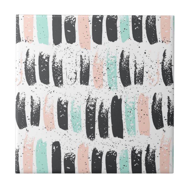 Carreau Brosses et motif de courses d'encre (Devant)