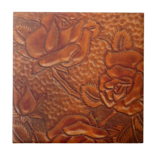 Carreau brown country cowgirl floral leather