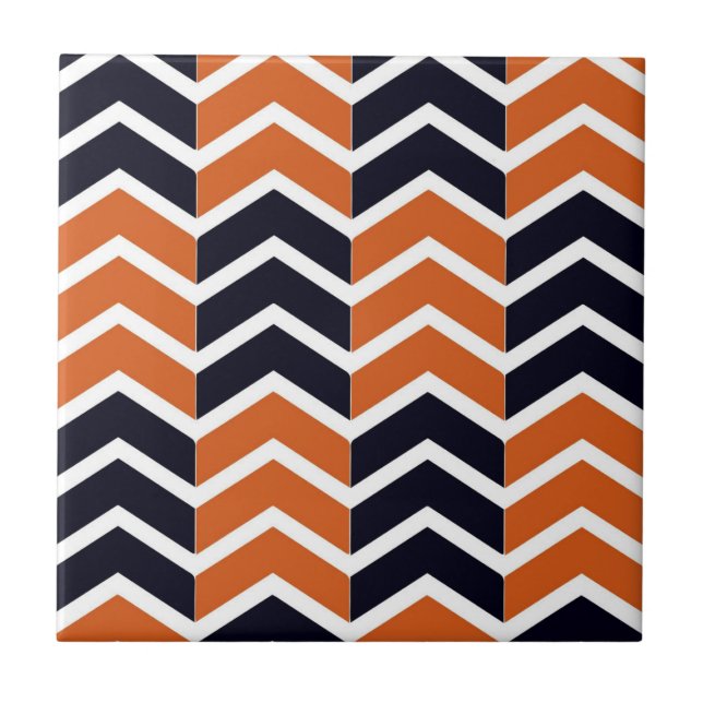 Carreau Brown noir Chevron Zig Zag Motif (Devant)