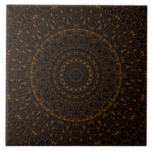 Carreau Brown sur le Médaillon de kaléidoscope de Mandala 