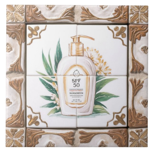Carreau Brown White SPF 50 Sunscreen Beach House Salle de  (Devant)