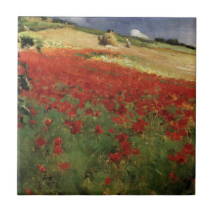 Carreau BRUCE, William Blair coquelicots rouge fleurs pavo