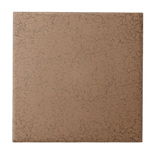 Carreau Brun beige marron glacé craquelé couleur unie