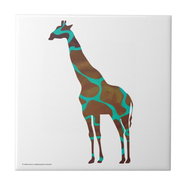 Carreau Brun de girafe et copie turquoise (Devant)