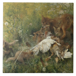 Carreau Bruno Liljefors - Une famille Fox