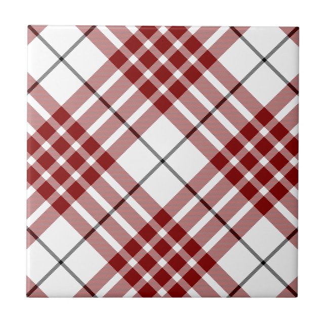 Carreau Buchanan tartan rouge blanc plaid (Devant)