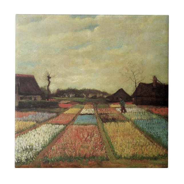 Carreau Bulb Fields par Vincent van Gogh. (Devant)