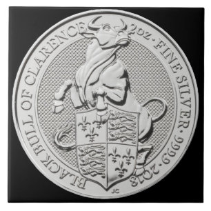 CARREAU BULL NOIRE DE PIÈCE DE MONNAIE DE CLARENCE