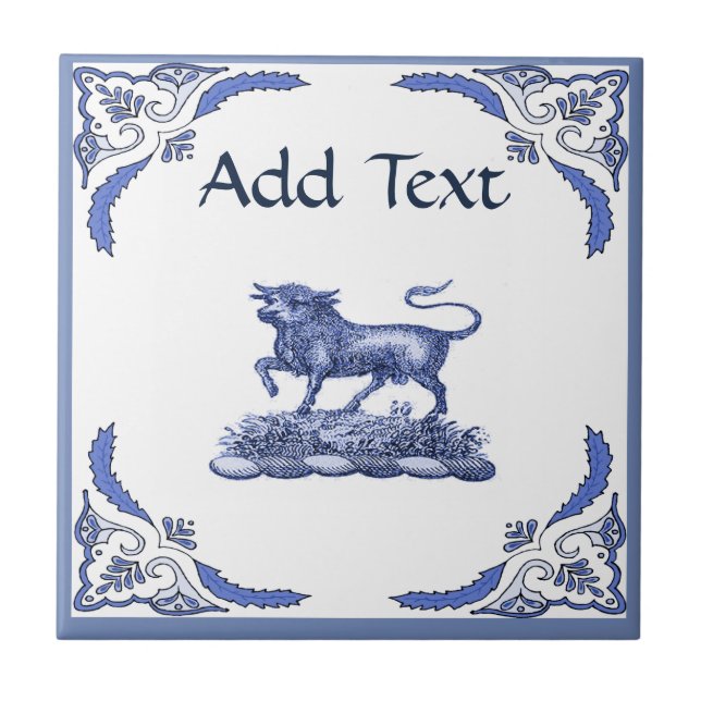 Carreau Bull Tile, Dutch Look, Personnaliser (Devant)