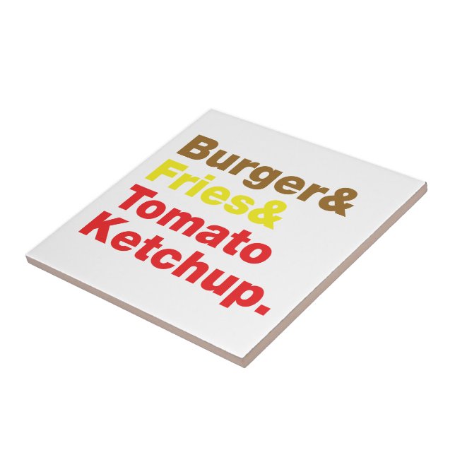 Carreau Burger & Fries & Tomato Ketchup. (Côté)