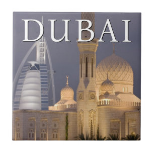 Carreau Burj al Arab   Mosquée en soirée Dubaï