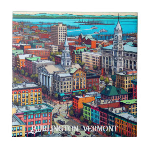 Carreau Burlington, Vermont Comic Style Art