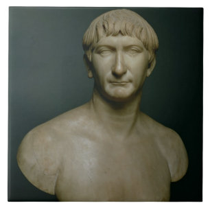 Carreau Buste de portrait d'empereur Trajan (53-117