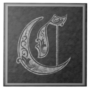Carreau C Monogramme "Pierre Royale Grise" Carrelage en cé