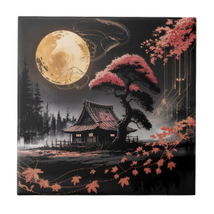 Carreau Cabane au Clair de Lune, Art de la Forêt Japonaise