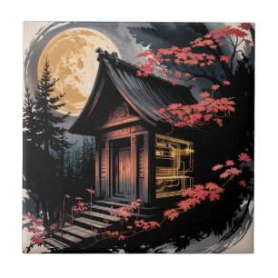 Carreau Cabane au Clair de Lune, Art de la Forêt Japonaise