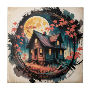Carreau Cabane au Clair de Lune, Art de la Forêt Japonaise