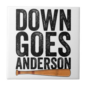 Carreau Cadeau de baseball drôle DOWN GOES ANDERSON ANDERS