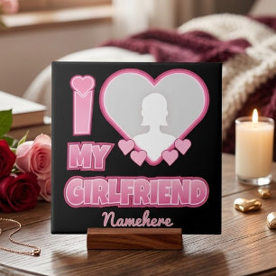 Carreau Cadeau personnalisé Je t'aime ma copine – Ajoutez