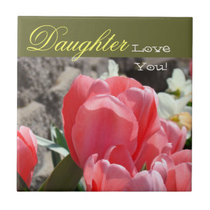 Carreau Cadeaux d'amour de fille Fleurs de Tulipes Roses C