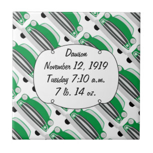 Carreau Cadeaux de Baby shower de voiture Sweet Green Retr