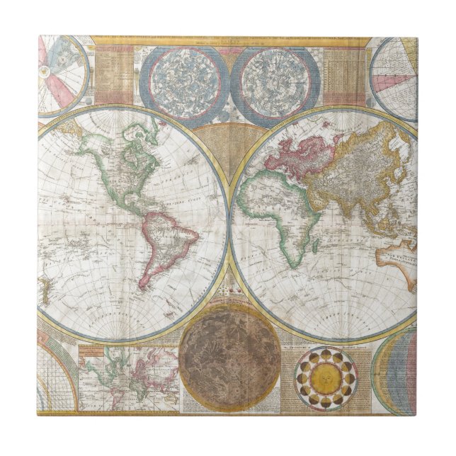 Carreau Cadeaux de carte du monde (Devant)