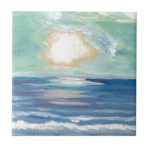 Carreau Cadeaux de Sun de surf de mer d'océan de coucher