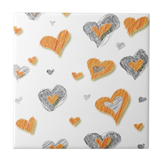 Carreau Cadeaux motifs griffés tendance gris orange (Devant)