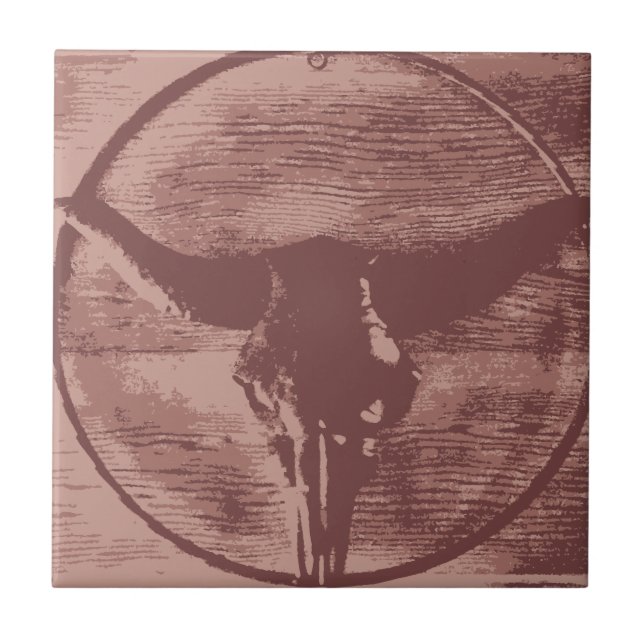 Carreau Cadeaux occidentaux de cowboy de crâne de Taureau (Devant)