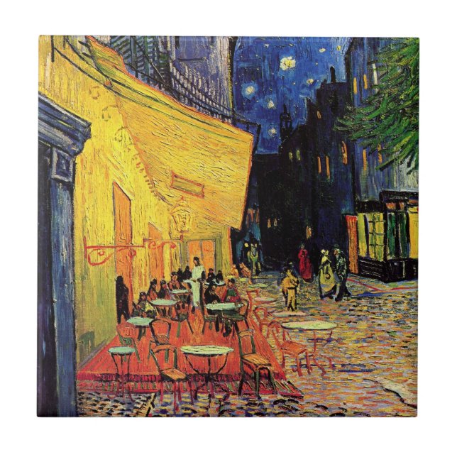 Carreau Café Terrasse à la nuit par Vincent van Gogh (Devant)
