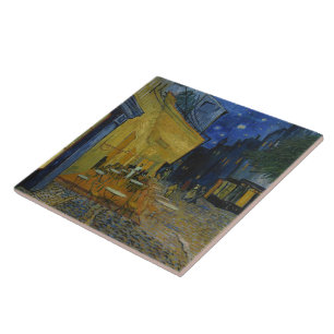 Carreau Café Terrasse à la nuit par Vincent van Gogh