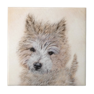 Carreau Cairn Terrier Peinture Chiot - Art Chien original