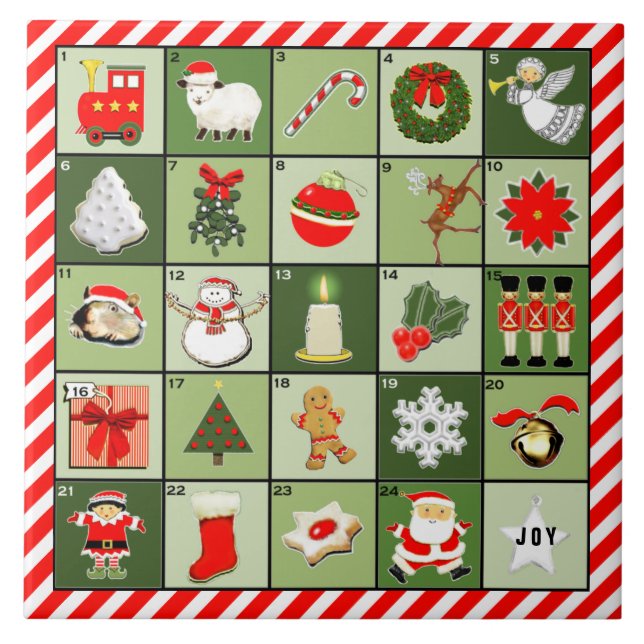 Carreau Calendrier de l'arrivée amusante (Devant)