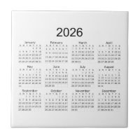 Calendrier Minimaliste Simple 2026