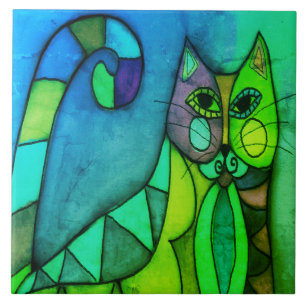 Carreau Calico Cat peinture numérique Abstraite