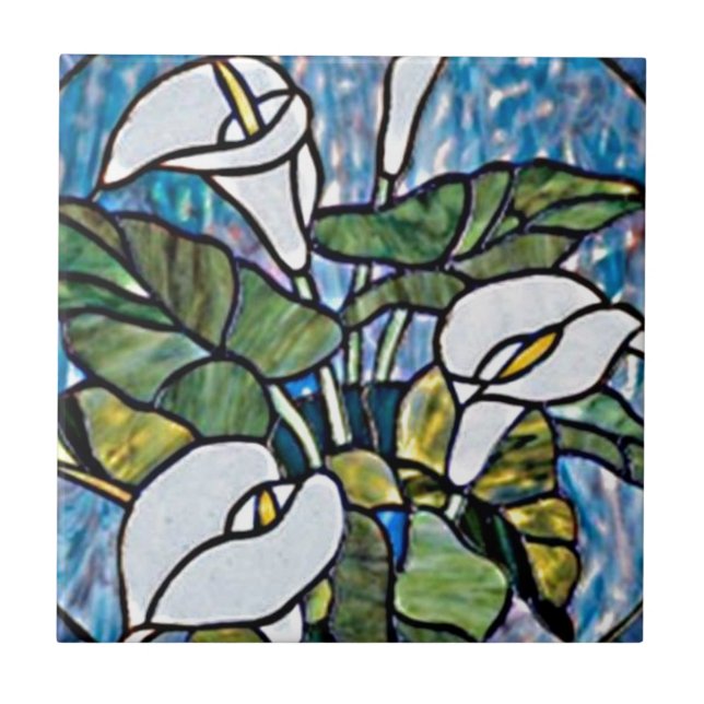 Carreau Calla Lilies Stain Glass Look (Devant)