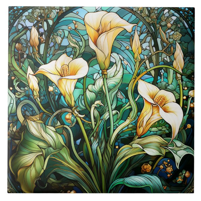 Carreau Calla Lily Art Nouveau Déco (Devant)