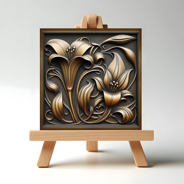 Carreau Calla Lily de bronze (Bronze Calla Lily Displayed on Easel)