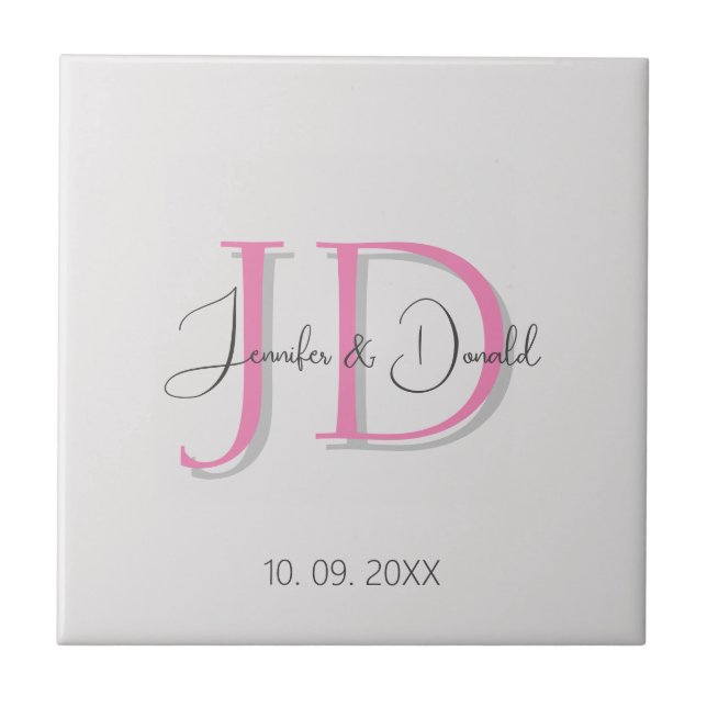 Carreau Calligraphie classique tendance monogramme (Devant)
