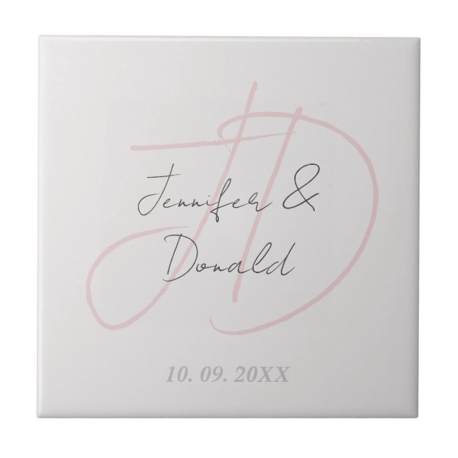 Carreau Calligraphie tendance monogramme de script classiq (Devant)