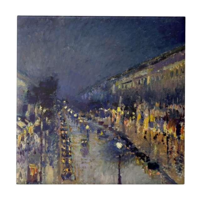 Carreau Camille Pissarro - Boulevard Montmartre en nuit (Devant)