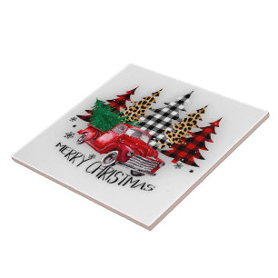 Carreau Camion et arbres de Noël joyeux