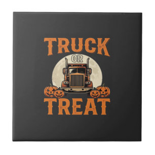 Carreau Camion ou traiter Halloween conception de semi-rem