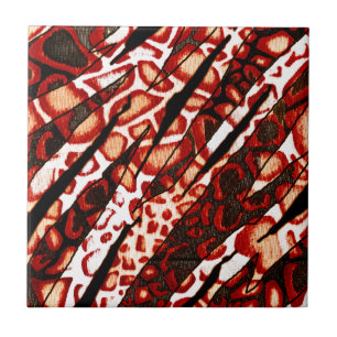 Carreau Camo léopard rouge
