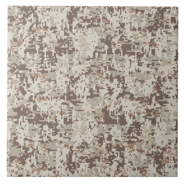 Carreau Camouflage numérique de style beige du désert (Devant)