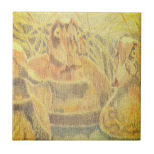 Carreau Canards à bois sur l'eau